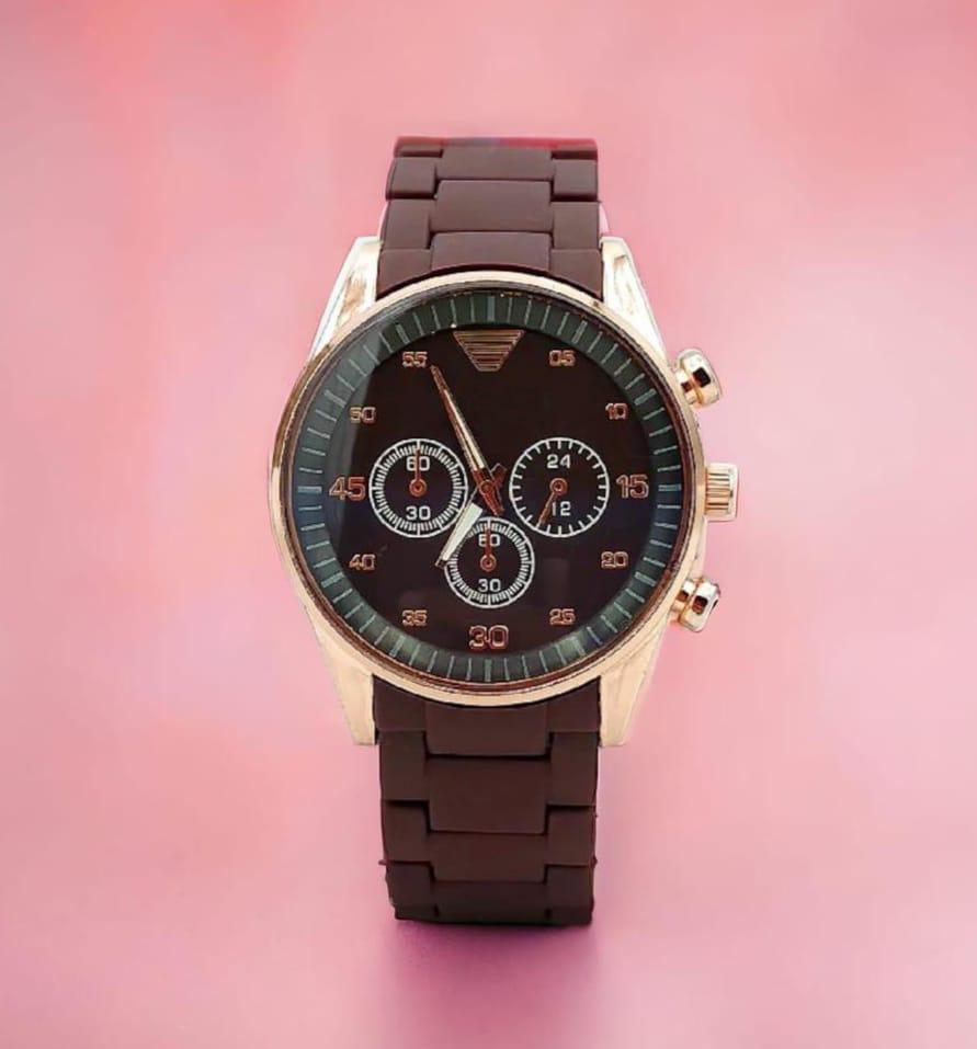 Luxury Men’s Analog Quartz Watch – Stylish Silicone Strap Wrist Watch for Men | Waterproof Casual & Formal Watch