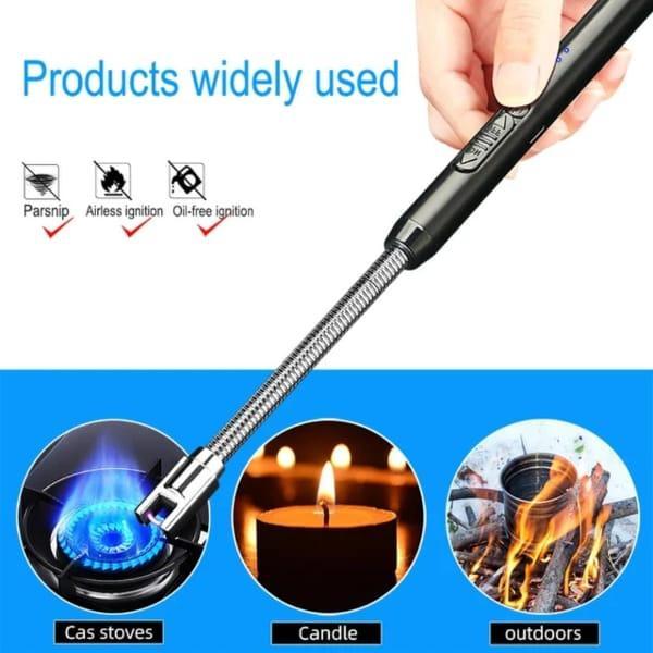 USB Rechargeable Electric Lighter Black Metal Pakistan