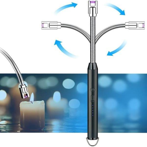 USB Rechargeable Electric Lighter Black Metal Pakistan
