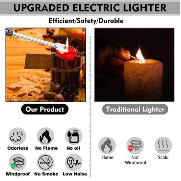 USB Rechargeable Electric Lighter Black Metal Pakistan