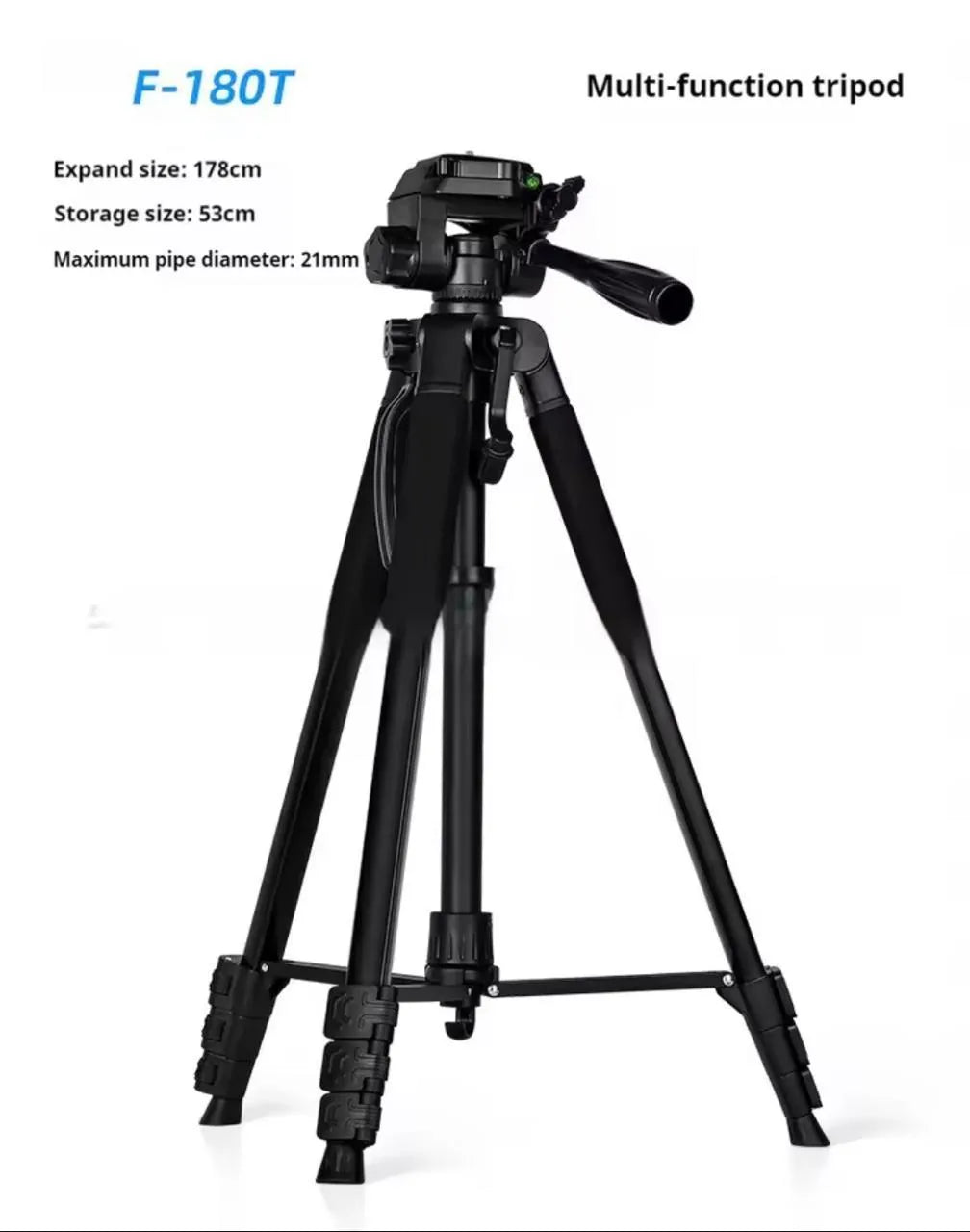 Metal Tripod Stand Black Lightweight Portable