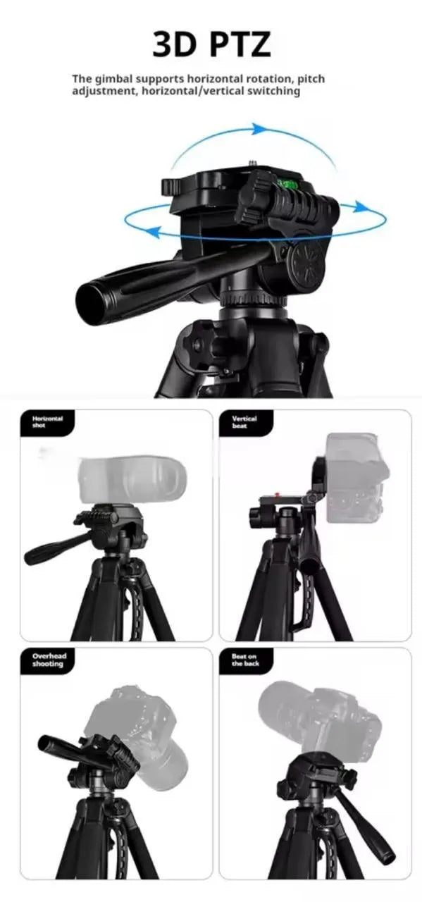 Metal Tripod Stand Black Lightweight Portable