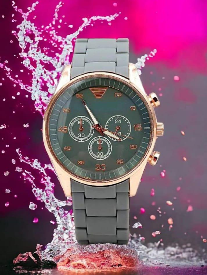Luxury Men’s Analog Quartz Watch – Stylish Silicone Strap Wrist Watch for Men | Waterproof Casual & Formal Watch